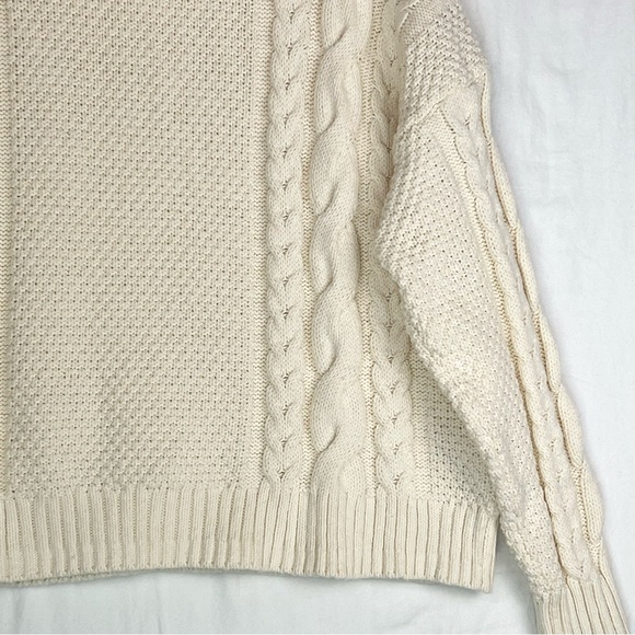 Madewell Cable Turtleneck Sweater Sz L Cream - Picture 7 of 15